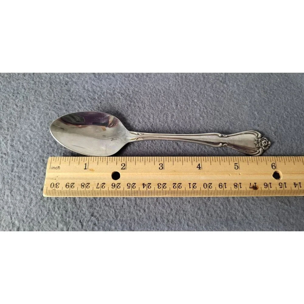 ONEIDA USA ARBOR ROSE-TRUE ROSE Stainless Steel Teaspoons Set of 2 - Picture 7 of 7